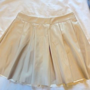 Pleated faux leather skirt